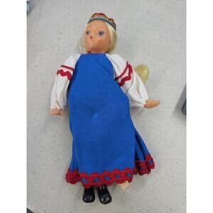 USSR Souvenir Doll In Traditional Russian Regional Costume 7.5 Inche Vintage 60s